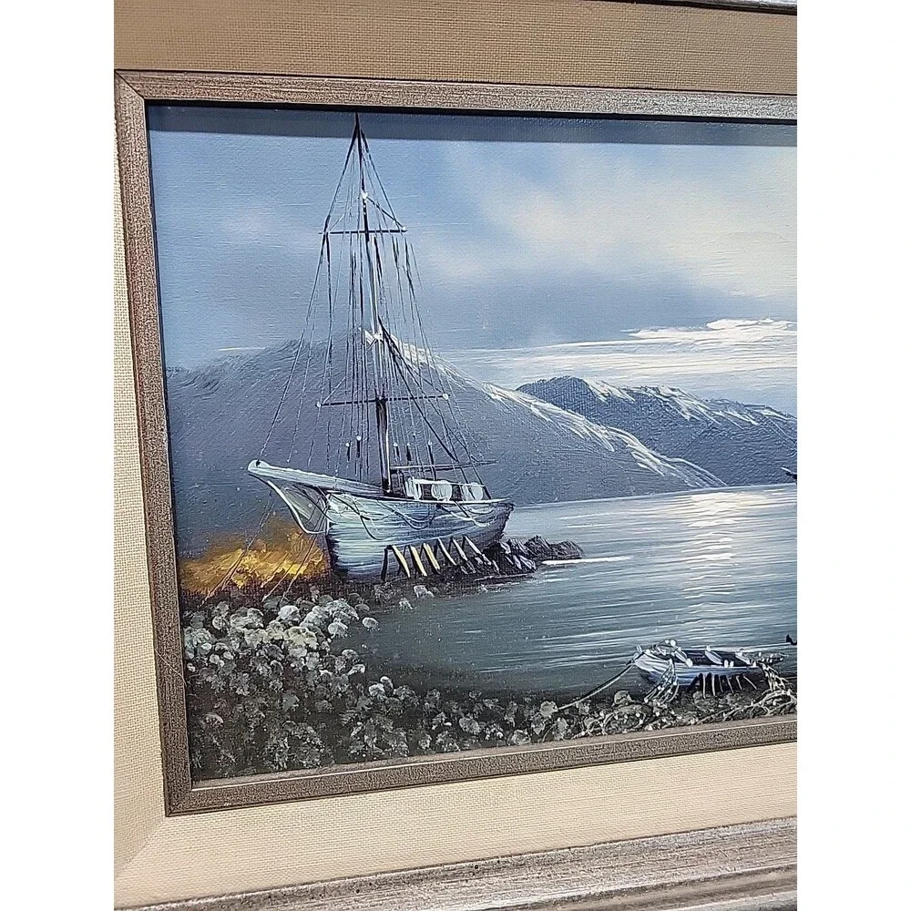 W. Vennekamp‎ Nautical Ships Boats Ocean Seascape Art Oil Painting on Canvas